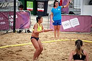 Deutsch: Beachhandball bei den Olympischen Jugendspielen 2018; Tag 6, 12. Oktober 2018; Mädchen, Hauptrundenspiel – Chinesisch Taipei (Taiwan)-Paraguay 0:2 English: Beach handball at the 2018 Summer Youth Olympics at 12 October 2018 – Girls Main Round – Chinese Taipei (Taiwan)-Paraguay 0:2