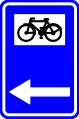 F34b2: Direction sign (for cyclists, horse riders and pedestrians)