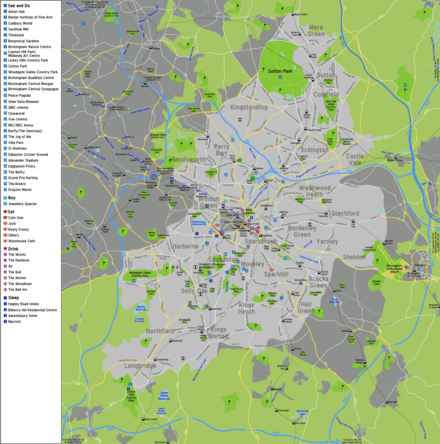 Map of Birmingham and vicinity