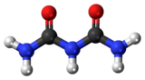 Ball-and-stick model of the biuret molecule