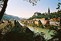 View over river Salzach to town and castle