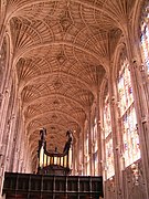 Bóveda de abanico da Capela de o King's College (Cambridge) (1441-1554).