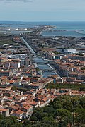 Canal de La Peyrade, Sète, Hérault, France. Above view from East in 2013.