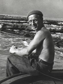 Carle Hessay on his boat, circa 1940.jpg