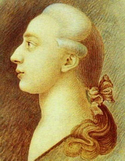 Giacomo Casanovan muotokuva. Piirtänyt hänen veljensä taidemaalari Francesco Casanova vuosina 1750–1755.