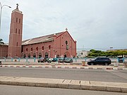 Cathedral of Our Lady of Mercy in Cotonou seen from the road