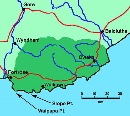 Road map of the Catlins