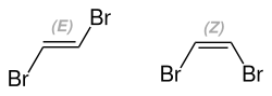 Strukturformeln von (E)- und (Z)-1,2-Dibromethen