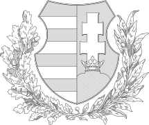 Coat of arms of Hungary (1946-1949; oak and olive branches; monochrome).svg