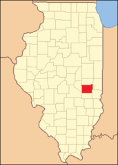 Coles County reduced to its current size in 1859 by the creation of Douglas County