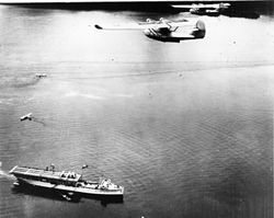 VP-12 PBY-1s overfly USS Langley in Alaska in 1938 Consolidated PBY-1 VP-12 12-P-2 Alaska c37-38 USN (16161711560).jpg