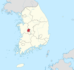 Daejeons läge i Sydkorea.