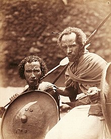 Portrait of two Afar men in traditional attire, 1888. Danakiles de la tribu de Bita. Erer 1888.jpg
