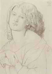 "Fanni Konfortun rəsmi" (ing.Drawing of Fanny Cornforth), kağızda qrafitlə (1869)