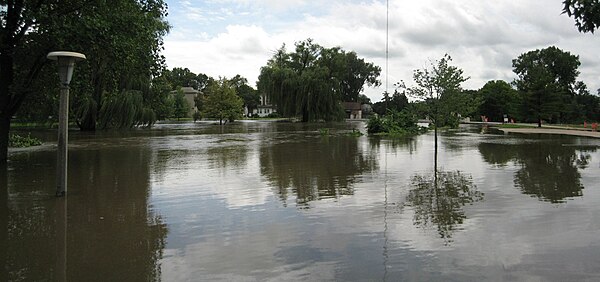 The Kishwaukee River near the Northern Illinois University Art Building, August 24, 2007, DeKalb.