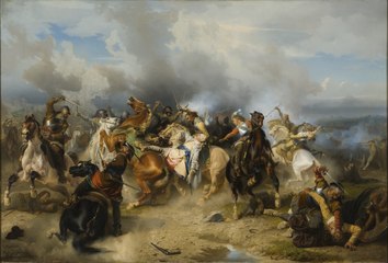 Gustav II Adolfs död i slaget vid Lützen (1855).
