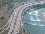 From the southern city limit to Memorial Drive, Deerfoot Trail parallels the Bow River in south Calgary.