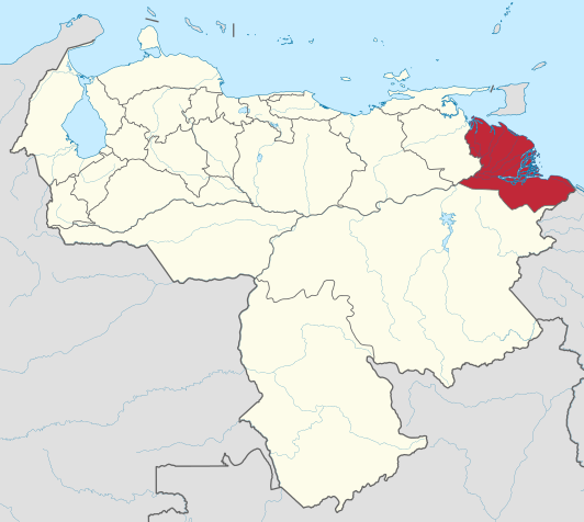Kaart van Delta Amacuro