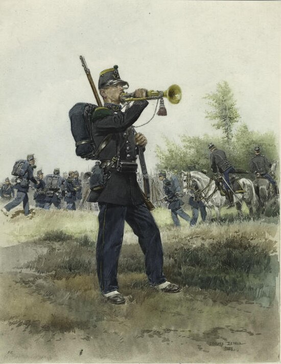 Chasseurs à pied bugler, illustration by Édouard Detaille in L'Armee Française (1885)