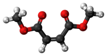 Ball-and-Stick-Modell des Dimethylmaleatmoleküls