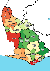 Lage des Bezirks Western Region