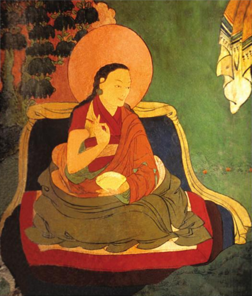 File:Dorje Phagmo incarnation in 16th century mural at Myemo Chekar.png