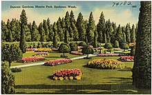 Duncan Gardens postcard from between 1930 and 1945 Duncan Gardens, Manito Park, Spokane, Wash (74182).jpg