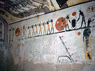 Dekoration på höger vägg i gravkammaren i KV6