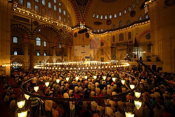 Image: Eid al Fitr prayer, Suleymaniye Mosque, Istanbul   Aug 30, 2011