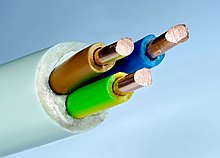 Flexible mains cable with three 2.5 mm solid copper conductors Electric guide 3x2.5 mm.jpg