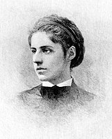 Emma Lazarus (July 22, 1849 – November 19, 1887) was an American author of poetry, prose, and translations, as well as an activist for Jewish and Georgist causes. She is remembered for writing the sonnet "The New Colossus" in 1883. Its lines appear inscribed on a bronze plaque, installed in 1903, on the pedestal of the Statue of Liberty.