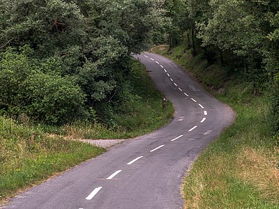 A-4101 road to Eskibel. Álava, Basque Country, Spain