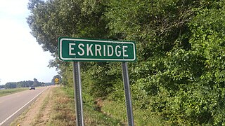 <span class="mw-page-title-main">Eskridge, Mississippi</span> Unincorporated community in Mississippi, United States