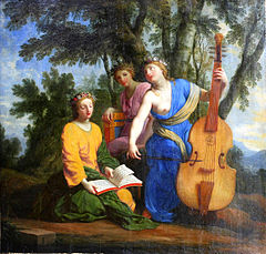 Eustache Le Sueur - Las musas Melpomene, Erato y Polyhymnia (1652-55) .jpg