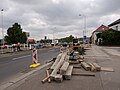 Čeština: Budování nové SSZ, Divoká Šárka, Praha 6 English: Building of new traffic lights, Divoká Šárka, Prague 6