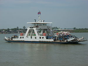 A ferry crossing the Mekong to Neak Leung town Ferry across the Mekong River in Neak Leung.jpg