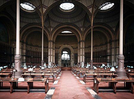 France, Paris II Bibliothèque nationale de France, BnF, Site Richelieu, Salle Labrouste 1854-1875.jpg