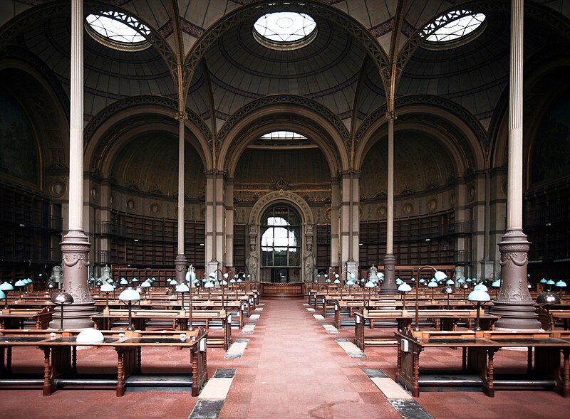 File:France, Paris II Bibliothèque nationale de France, BnF, Site Richelieu, Salle Labrouste 1854-1875.jpg