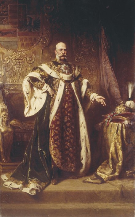 Emperor Franz Josef I of Austria-Hungary, sixth Grand Master, wearing the robes of the Order