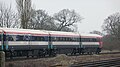 English: Part of Gatwick Express 442402, seen having just passed through Horley station, Horley, Surrey, on its way to Gatwick Airport. It was slowing at this point, as Gatwick station is less than a mile from Horley (both stations are within view of each other).