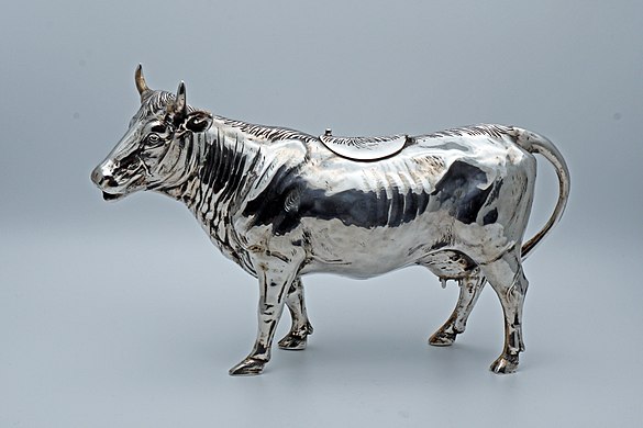 Silver cow creamer from Germany by Jean L. Schlinghoff