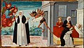 Girolamo di Benvenuto di Giovanni del Guasta - Saint Catherine of Siena Intercedes with Christ to Release the Dying Sister Palmerina from Her Pact with the Devil - 1947.25 - Fogg Museum.jpg
