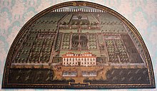 Lunette of Villa di Castello as it appeared in 1599, painted by Giusto Utens Giusto utens, lunette delle ville medicee, 1599-1602, dalla villa di artimino, castello 01.JPG