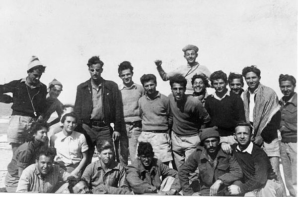 Members of Yiftach Brigade 1st Battalion, "D" company stationed at Givat Olga. 1948