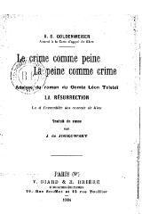 Alexandre S. Goldenweiser, Le Crime comme peine, la peine comme crime, 1904    