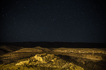 Ghoufi Canyon, Batna province in Algeria, by night Photograph: Blackmysterieux Licensing: CC-BY-SA-4.0