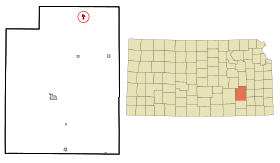 Greenwood County Kansas Incorporated and Unincorporated areas Madison Highlighted.svg