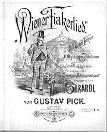 Title page of the sheet music published by August Cranz Gustav Pick Wiener Fiakerlied.jpg