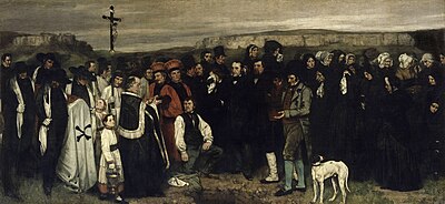 Funerale a Ornans (1849-50); olio su tela, 315×668 cm, Musée d'Orsay