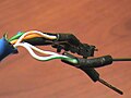 This picture shows the green/white, orange/white stripped wires of Cat5 cable